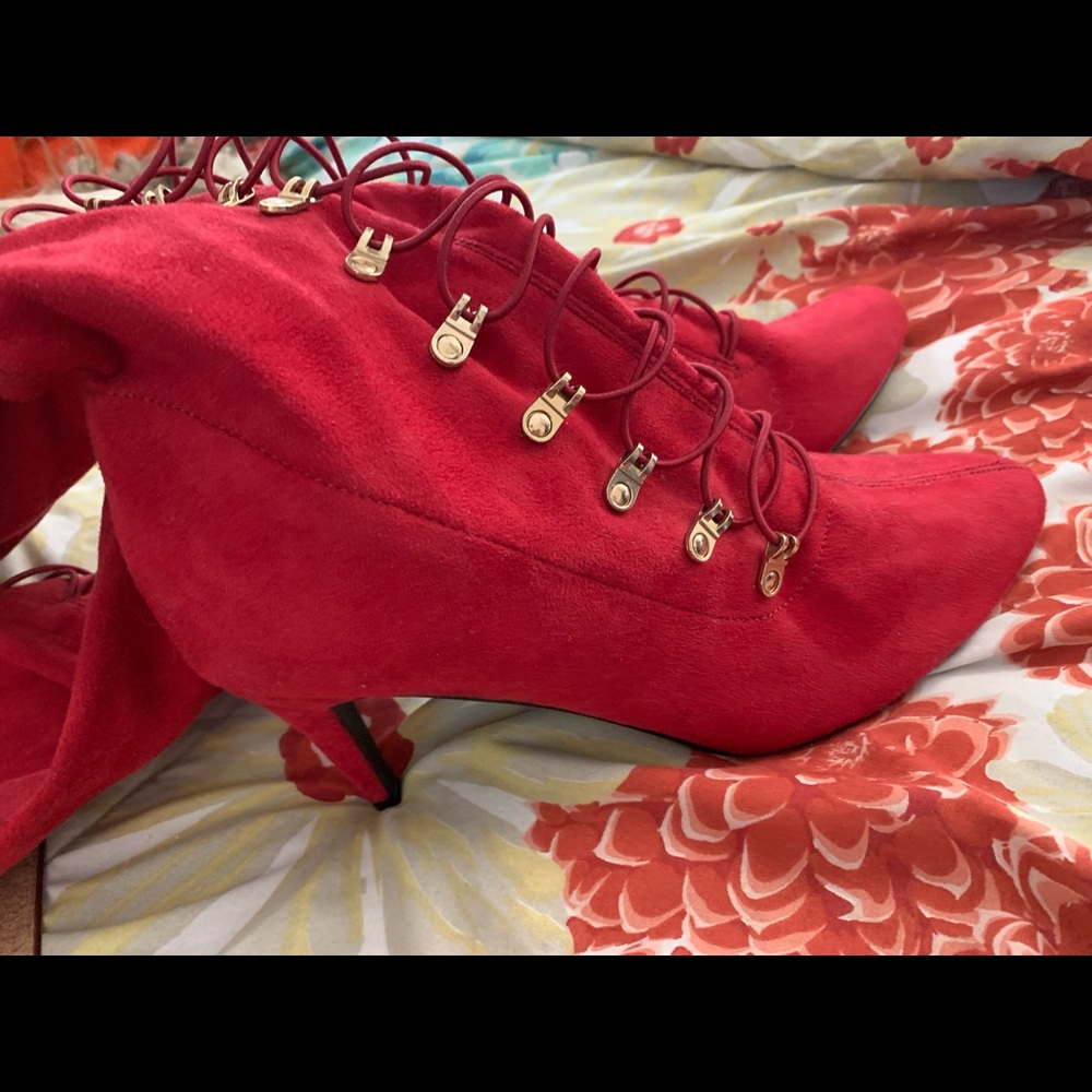 Journeys 3” Heel over the knee boots.